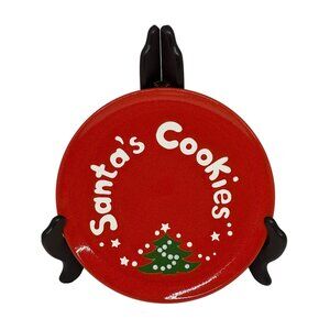 VTG 70s Waechtersbach Red Christmas Tree Cookie Plate 8" Santa’s Cookies Germany